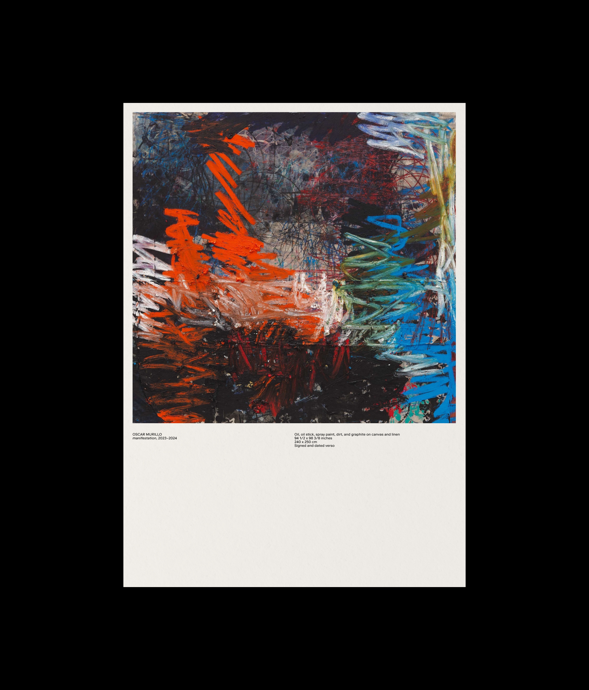 Eleanor artwork preview sheet of Oscar Murillo – manifestation, 2023–24