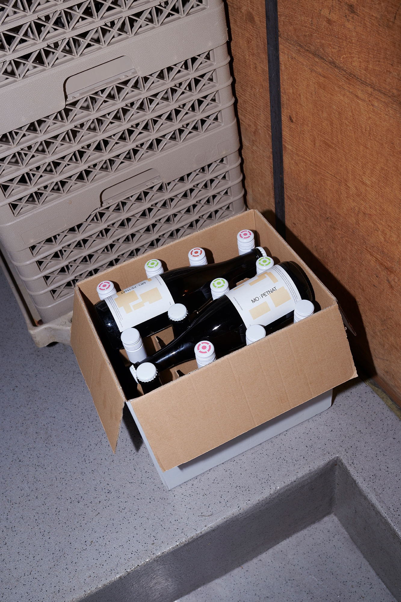 Marin Obenaus wine bottles in a box