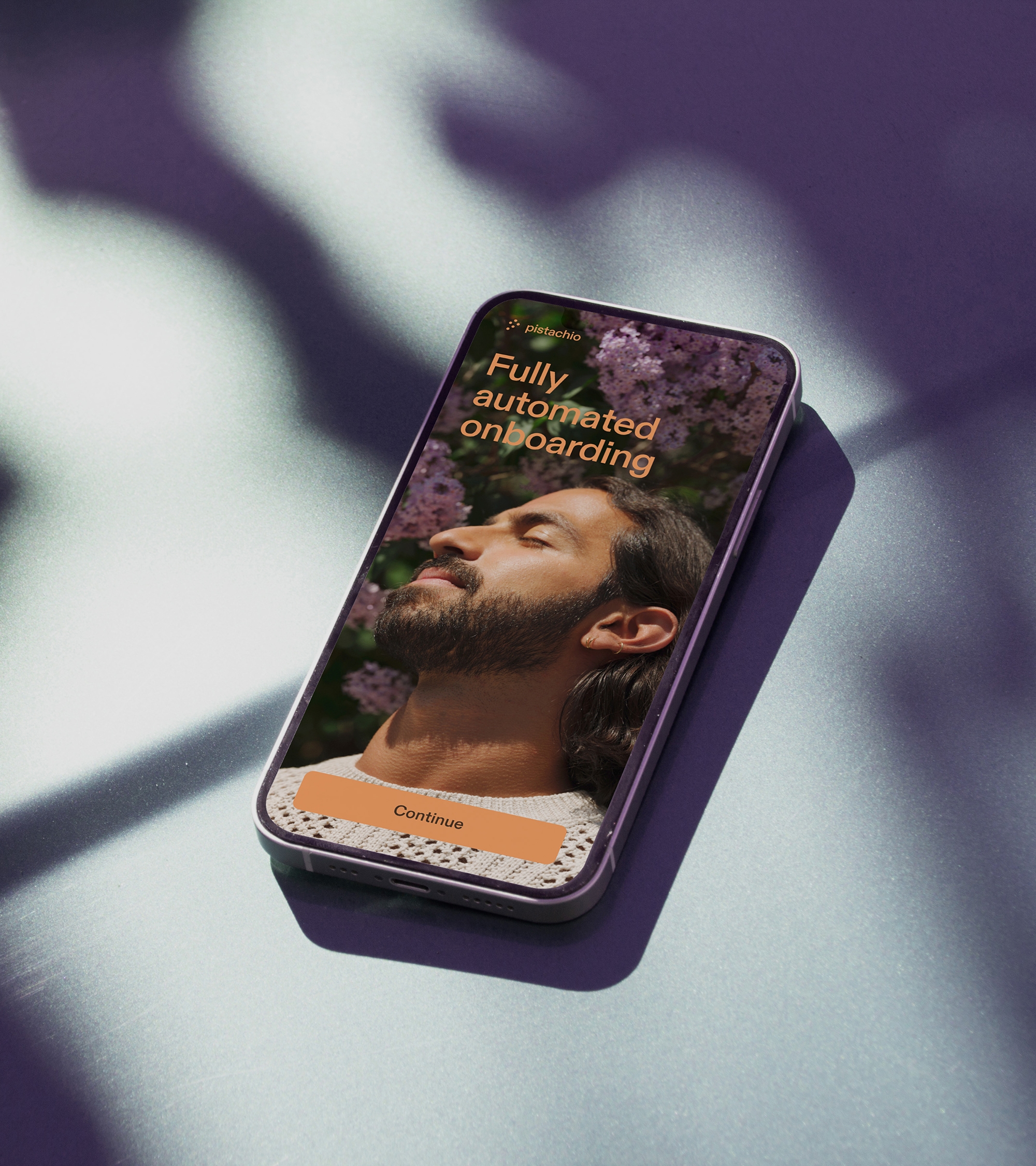 Pistachio onboarding on a phone screen